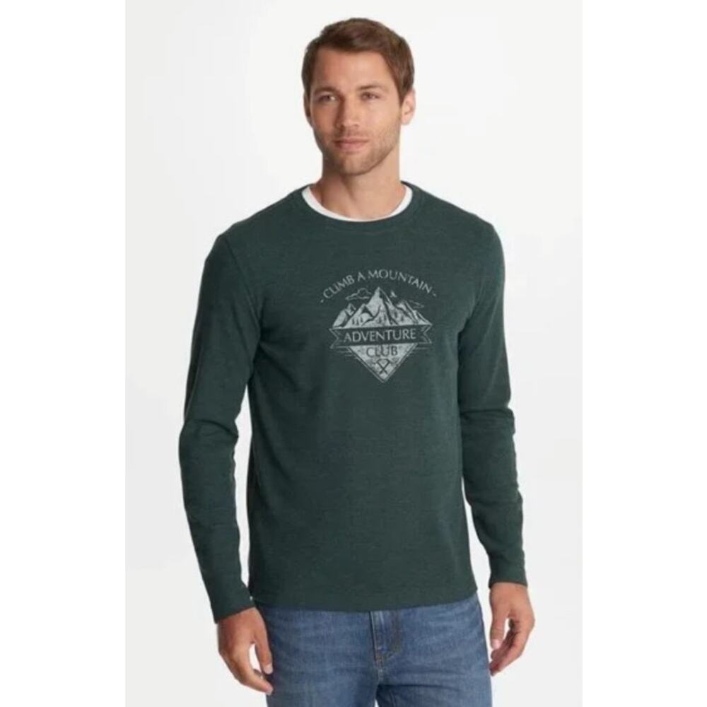 G.H. Bass men's long sleeve Gorpcore waffle green NWT Size Small Adventure Club